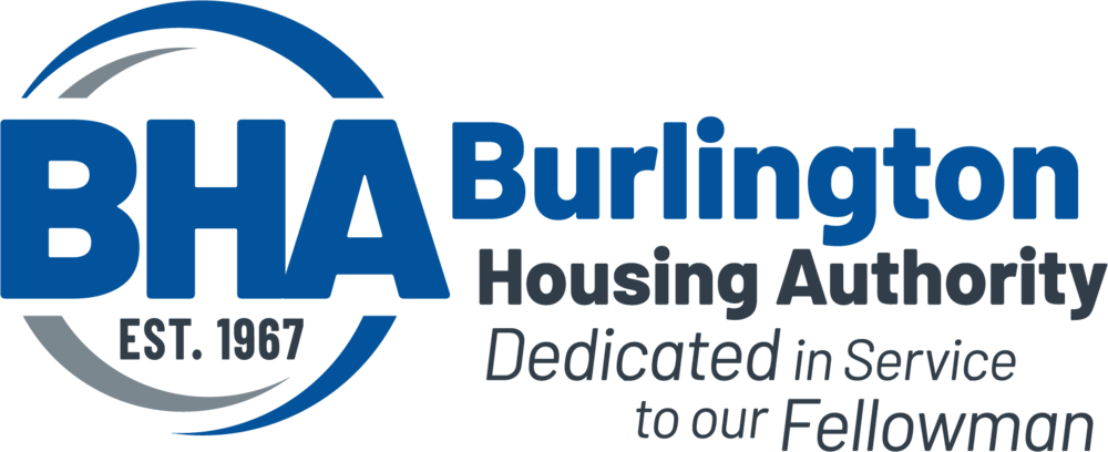 BHA Logo. Established 1967. Burlington Housing Authority. Dedicated in service to our Fellow man.